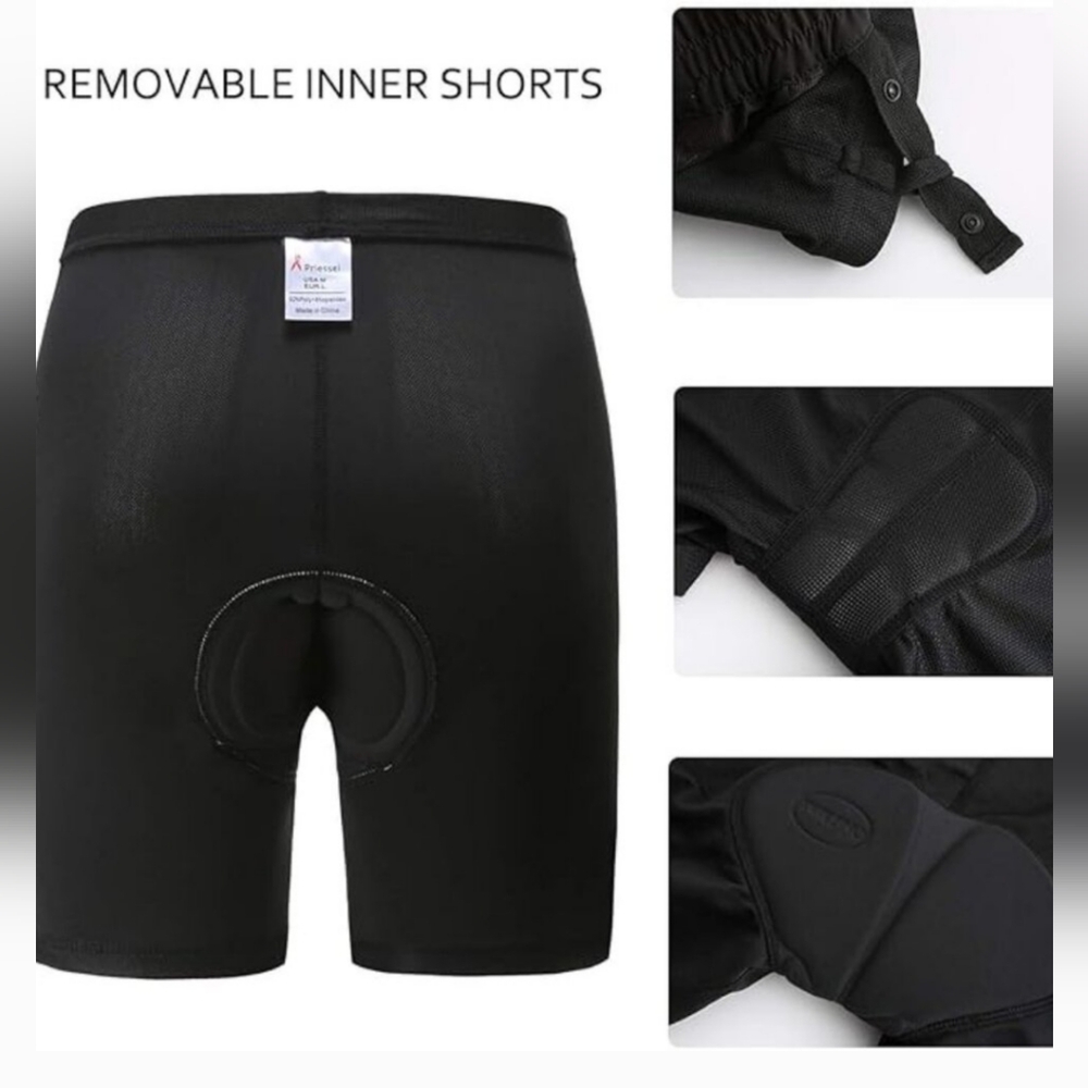 💙Womens Bike Shorts with Padding, Detachable 3D Padded Mountain Biking Cy… - Picture 3 of 7